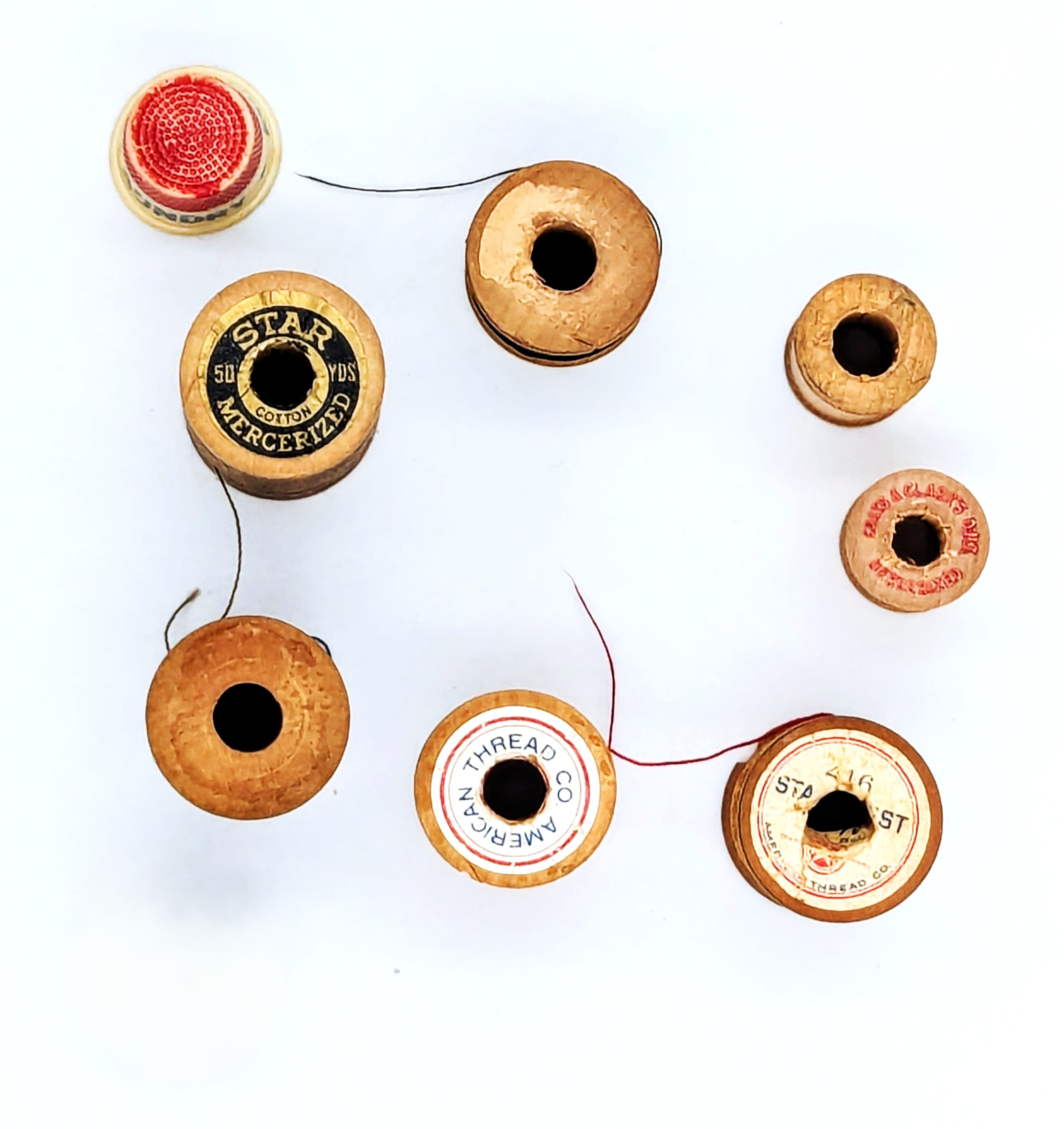 This view shows the ATCO label on some of the spools of thread.